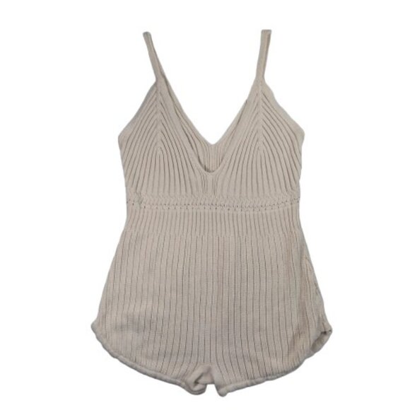 By Anthropologie XL Open Waters Knit Romper One Piece Beachy Boho Hippie - Picture 3 of 4